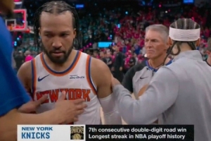 尼克斯季后赛客场已连续七场赢对手两位数 创NBA历史纪录！配图